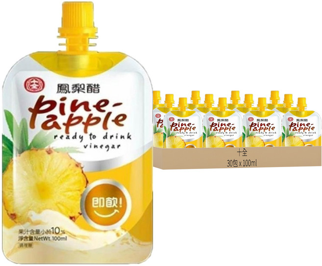 十全 鳳梨醋飲料, 100ml, 30包