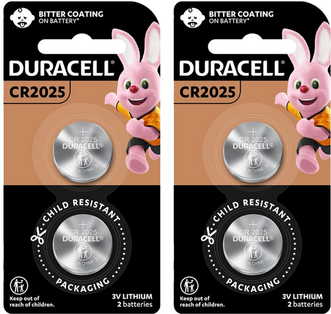 DURACELL 金頂 台灣公司貨 鈕扣鋰電池 CR2025, 2入, 2組