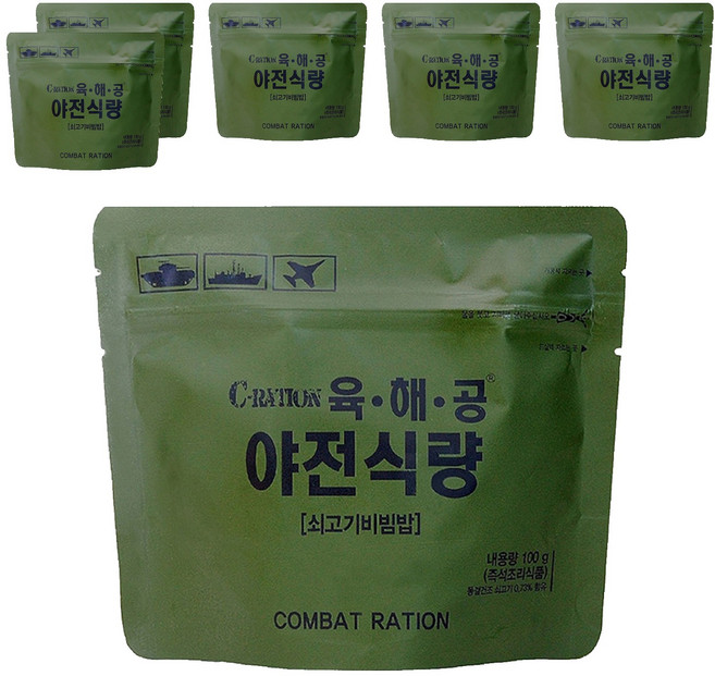 육해공야전식량 쇠고기 비빔밥, 6개, 100g