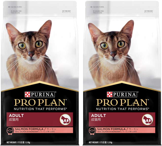 프로플랜 어덜트 고양이 건식사료, 연어, 1.5kg, 2개