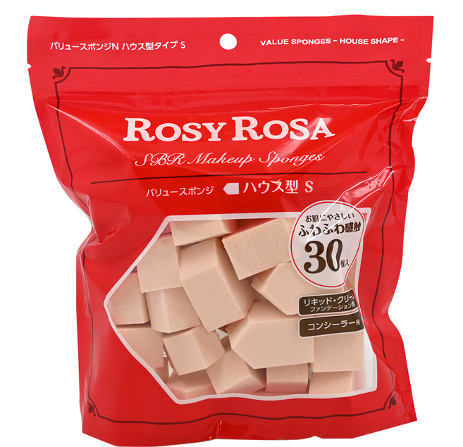 ROSY ROSA SBR 化妝海綿 S 30入 液狀/霜狀粉底/遮瑕膏, 五角型, 1包