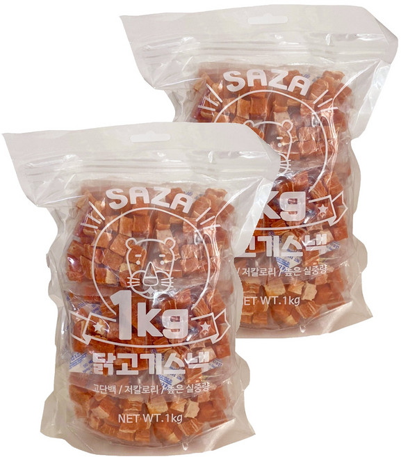 사자 강아지 대용량 실속형 건조간식 20p, 닭고기, 1kg, 2개
