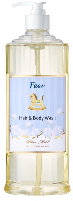 Fees BEBE 嬰兒柔護洗髮沐浴精 棉花香, 600ml, 1瓶