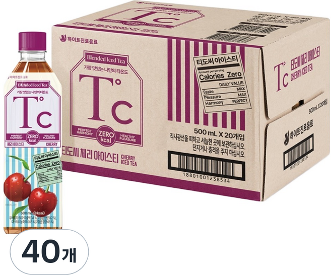하이트진로 티도씨 체리 아이스티, 500ml, 40개