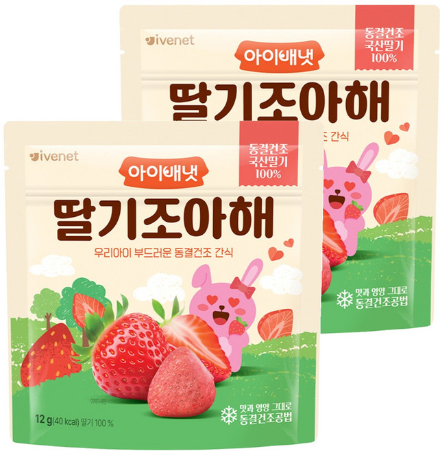 아이배냇 딸기조아해 간식, 12g, 2개
