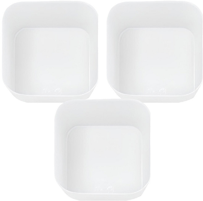 구디푸디 공간맞춤 칸막이 서랍정리함, 반투명 화이트, 3개