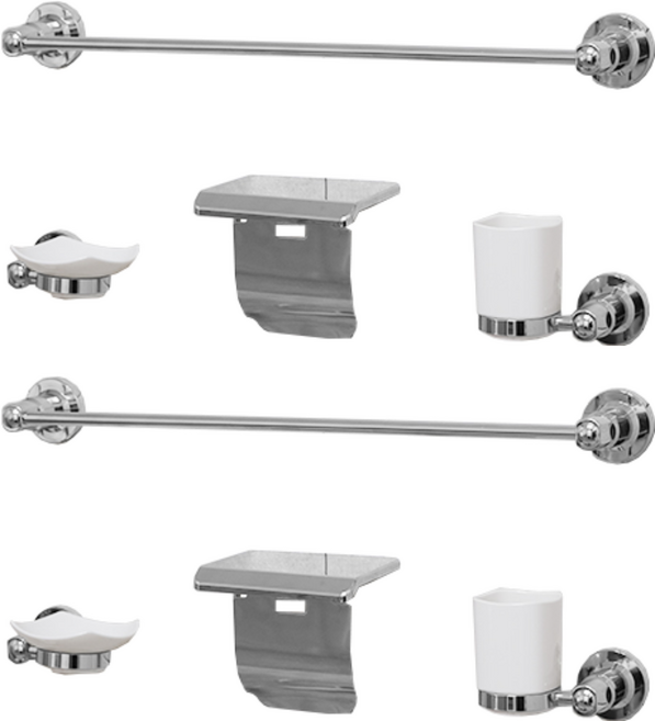욕실 악세사리 4종세트 SW650, 실버, 2세트