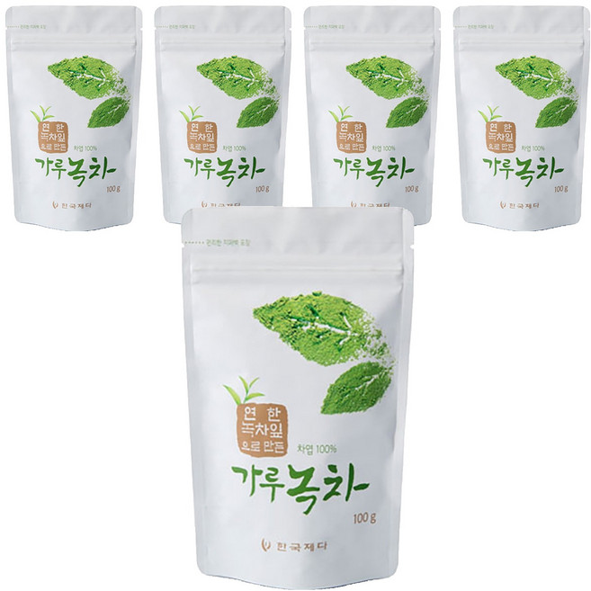 한국제다 가루녹차, 100g, 5개