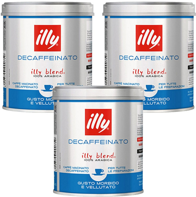 일리 디카페인 그라운드 분쇄커피, 125g, 3개