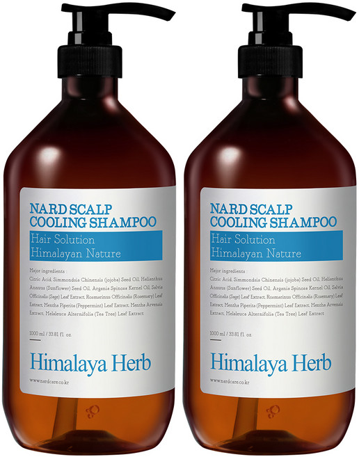 나드 두피 쿨링 샴푸, 1L, 2개