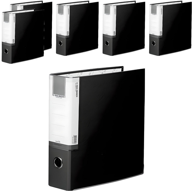 희망사무포인트 D링 합지 바인더 7cm 3공, 흑색, 6개