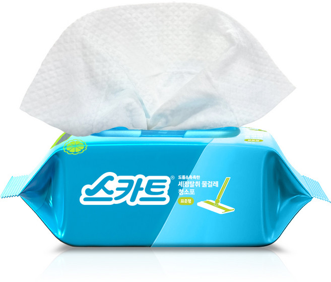 스카트 도톰&촉촉한 세정탈취 물걸레 청소포 베르가못향 25매, 1개