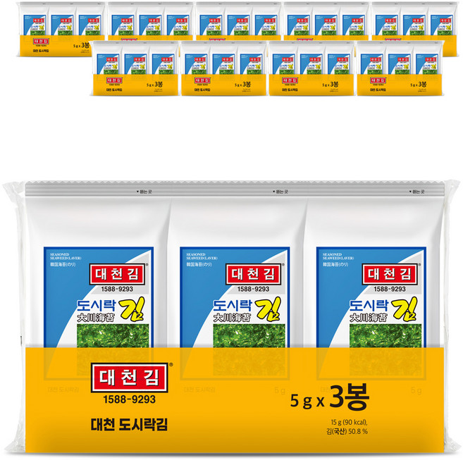 대천김 조미구이 도시락김, 5g, 30개