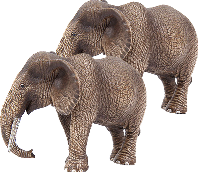 슐라이히 암컷 아프리카 코끼리 SL14761 피규어, 2개