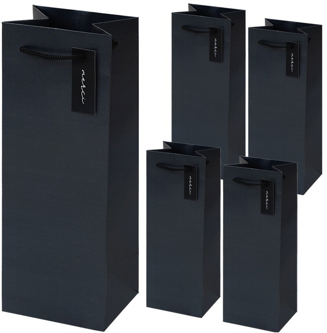 포포팬시 메르시 와인 쇼핑백, 그레이, 5개