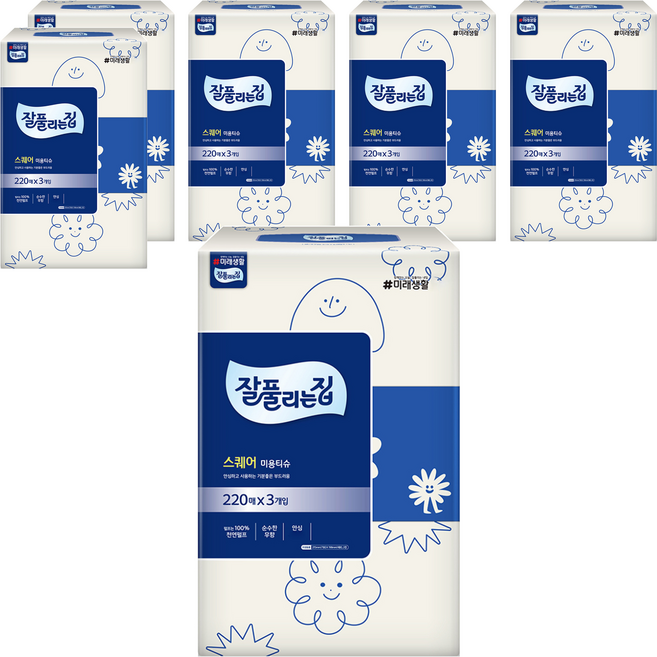 잘풀리는집 천연펄프 미용티슈 2겹, 18개, 220매