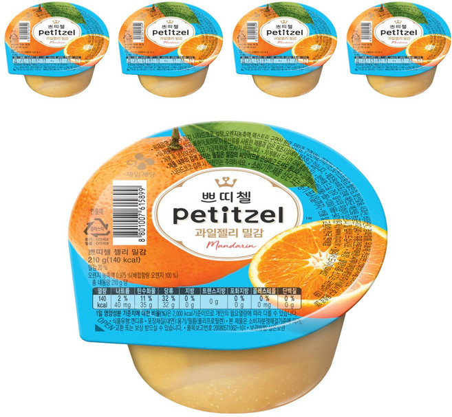 쁘띠첼 과일젤리 밀감, 210g, 5개