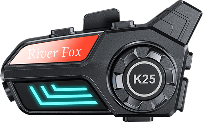 리버폭스 오토바이 라이더 헬멧 블루투스 헤드셋, K-25, 블랙