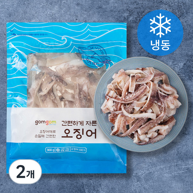 곰곰 간편하게 자른 오징어 (냉동), 300g, 2개