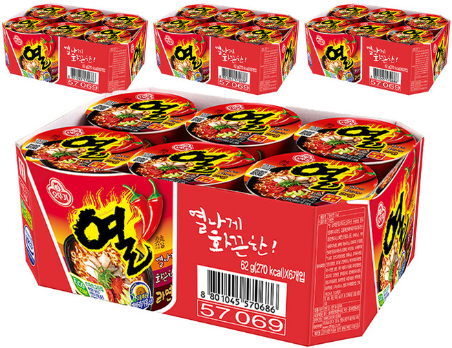 오뚜기 열라면 62g, 24개