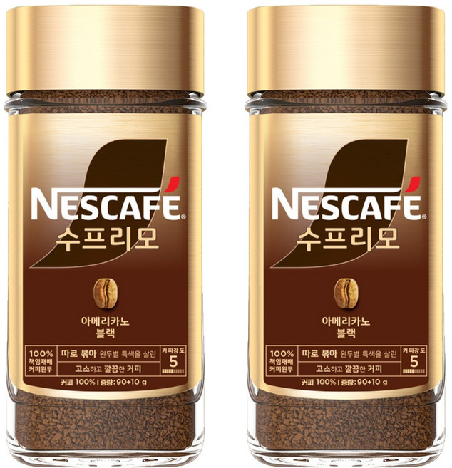 네스카페 수프리모 아메리카노 원두커피믹스 병, 100g, 1개입, 2개