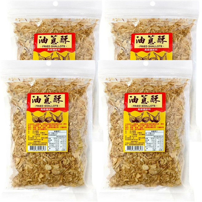 WON LAI WON 旺來旺 油蔥酥 高級調味配料, 300g, 4包