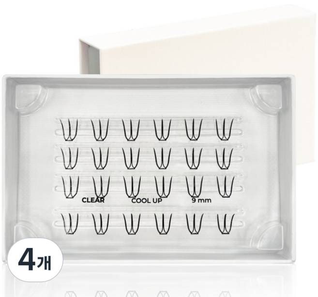 Ollio 노글루 속눈썹 싱글팩 클리어 M, 4개, 블랙 / 무향