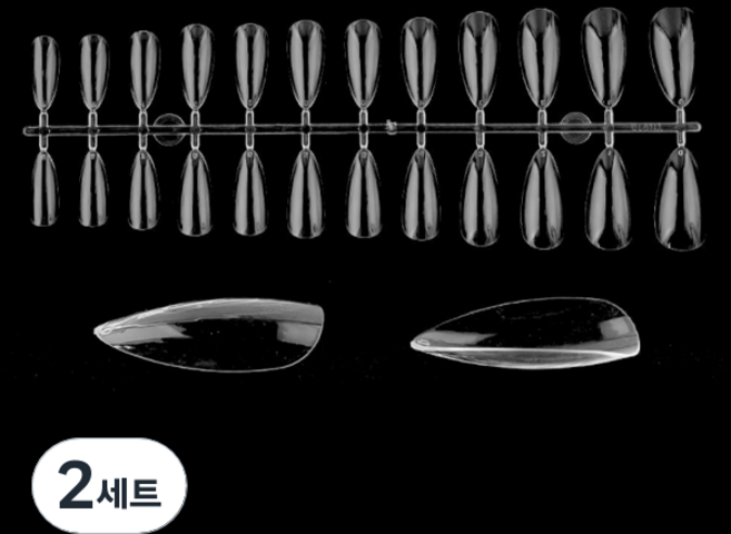 젤릭 퍼펙트 핏 젤리 울트라 씬 풀 240p 네일팁 4408524, 아몬드, 2세트