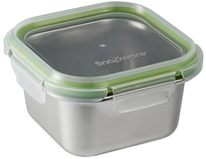 Corelle Brands 康寧餐具 Snapware Eco Simple 304不鏽鋼保鮮盒 SN-ES640S, 容器 + 蓋子, 1組
