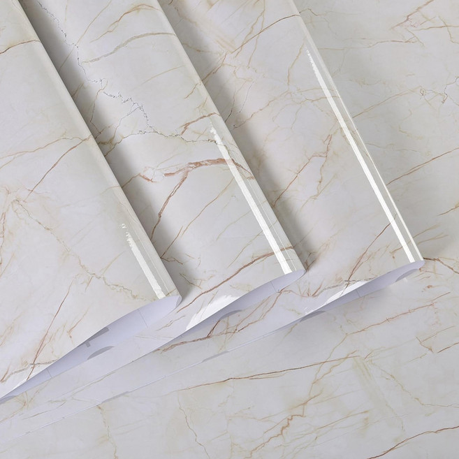 大理石 防水自黏壁紙 C161, 檀絲米白, 4個