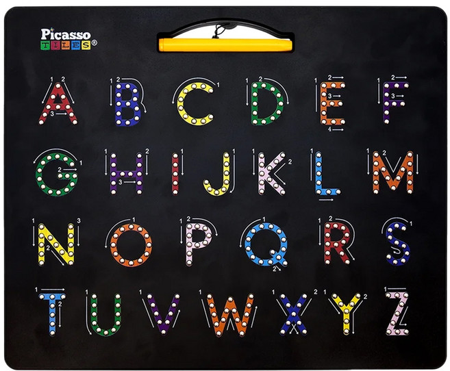 PicassoTILES 畢卡索 雙面磁性畫板, 字母款 黑色, 1個