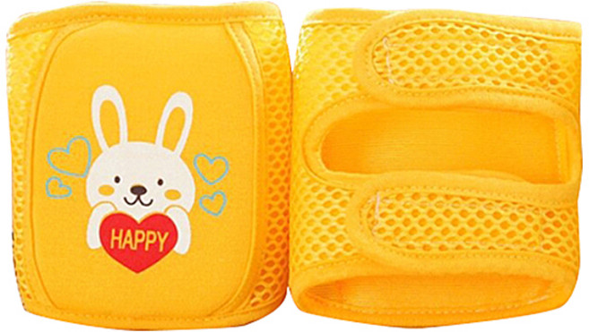 유아 메쉬쿠션 무릎보호대, 옐로토끼, 1세트