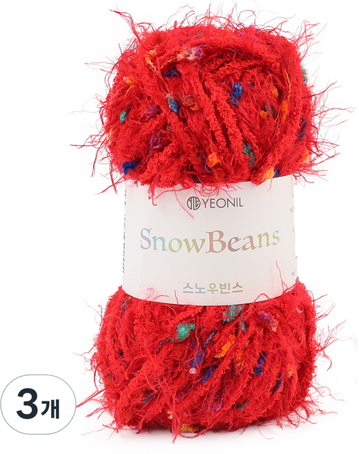연일섬유 브랜드얀 스노우빈스, 16 레드컬러 폼폼, 3개