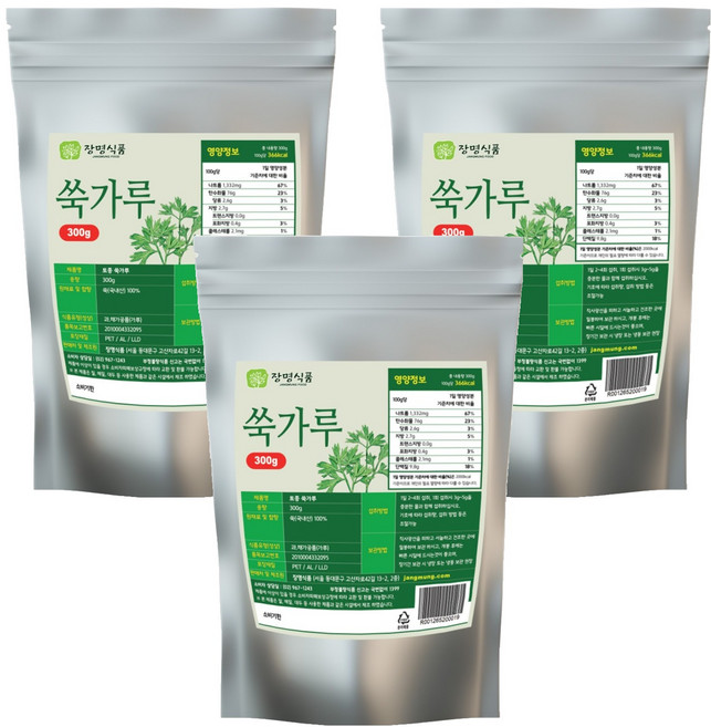 장명식품 토종 쑥가루, 300g, 3개