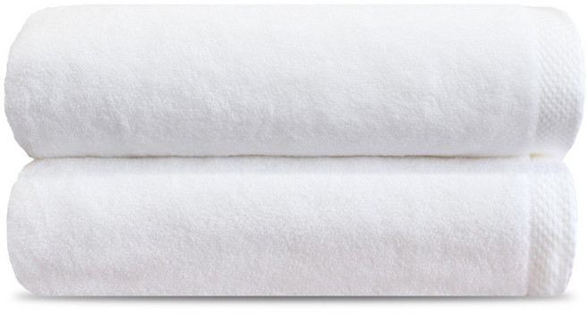 쥬련제작소 호텔 대형 바스타월 450g 40수 면사, 화이트, 2개