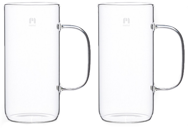 몬즈 내열유리 카페 비어머그잔 650ml, 2개