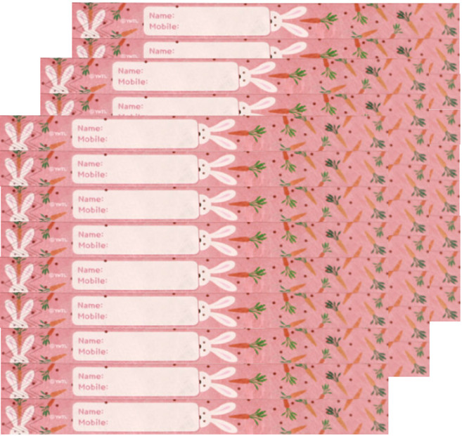 해피네임 미니캐릭터 미아방지 손목밴드, 토끼, 27개