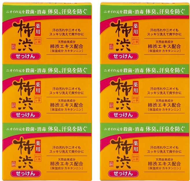 KUMANO 熊野油脂 四季柿涉 保濕皂, 100g, 6個