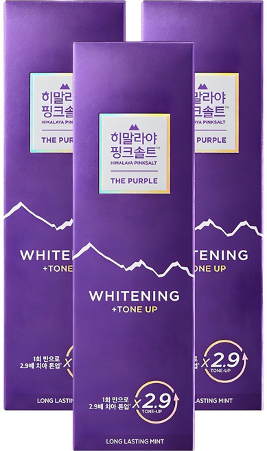 히말라야핑크솔트 더 퍼플 톤업 화이트닝 치약, 100g, 3개