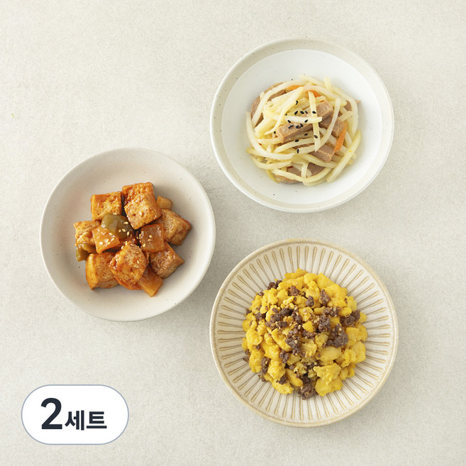 집반찬연구소 아이반찬 3종 케찹두부조림 120g + 감자햄볶음 80g + 한우계란소보로 100g, 2세트