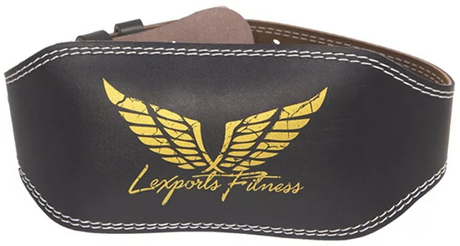 Lexports Fitness 勵動風潮 專業重訓健美腰帶 皮革雙扣腰帶, 1個, 鋼強黑