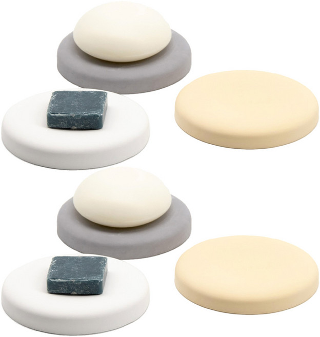 에코앤드 규조토 비누받침대 라운드, 화이트/베이지/그레이, 2세트