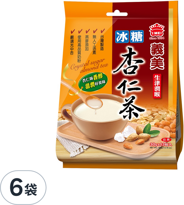 義美 冰糖杏仁茶, 390g, 6袋