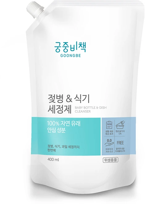 궁중비책 젖병 앤 식기세정제 캡리필형, 1개, 400ml - 쿠팡