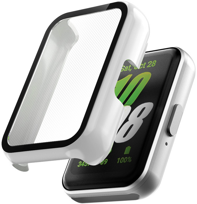 구스페리 갤럭시핏 풀커버 강화유리 하드 케이스, 화이트, 1개