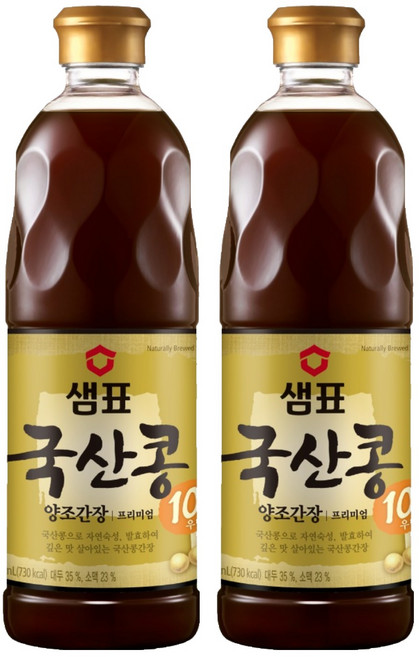 샘표 국산콩 양조간장, 860ml, 2개