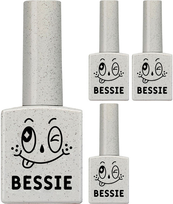BESSIE 彩色亮片凝膠, GL04 白金金, 11ml, 4個