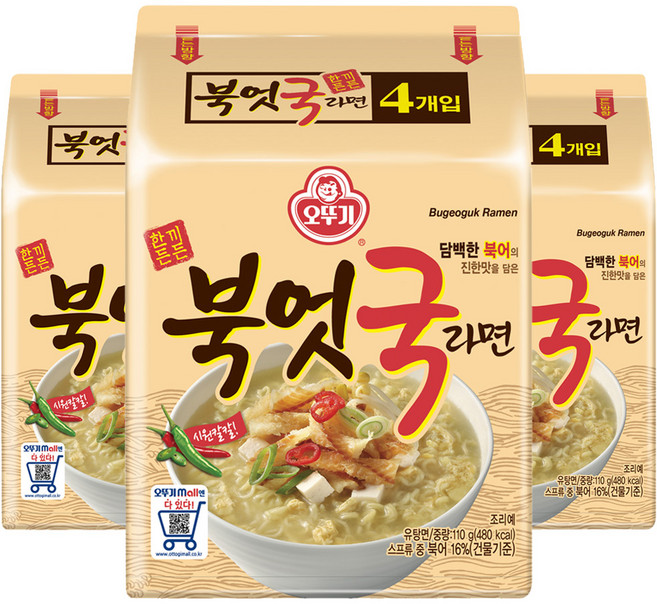 오뚜기 북엇국 라면 110g, 12개