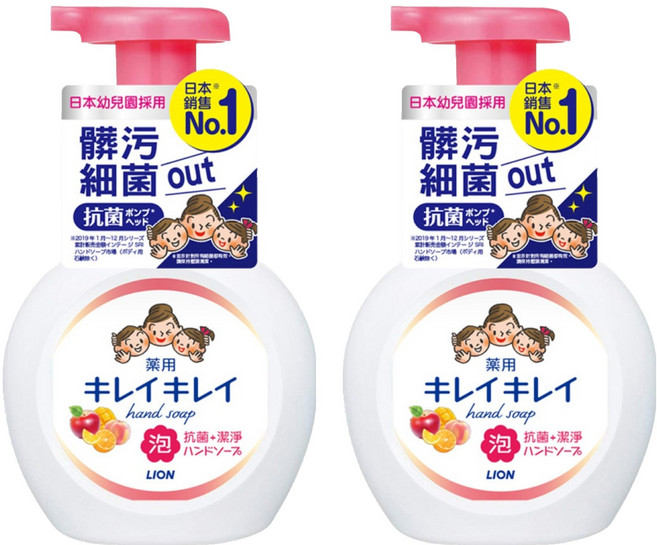 LION 獅王 趣淨 泡沫洗手乳 果香, 500ml, 2瓶
