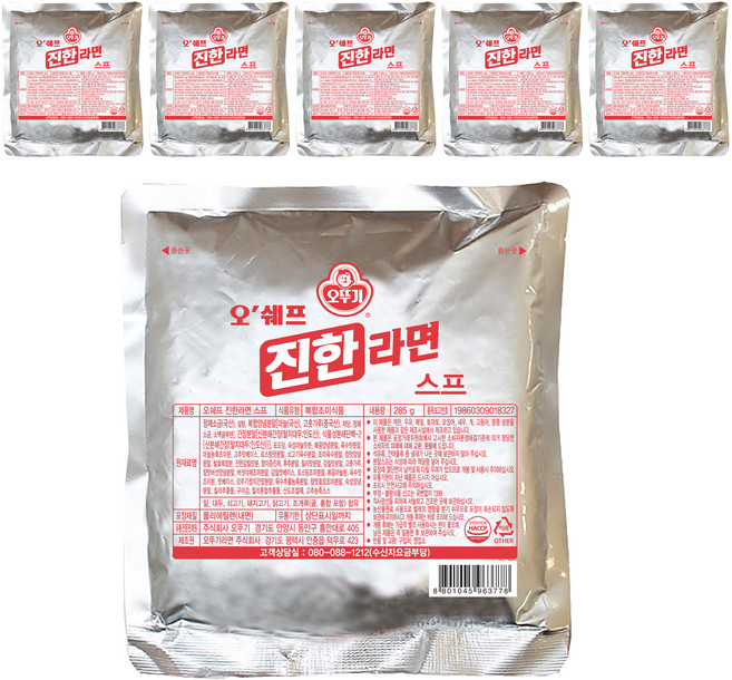 오뚜기 오쉐프 진한라면 스프, 285g, 6개